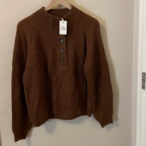 Marine Layer Evelyn Collared Pullover, size Large, color cinnamon, NWT